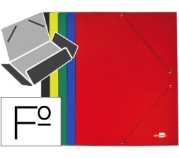 CARPETA LIDERPAPEL GOMAS FOLIO 3 SOLAPAS CARTON PLASTIFICADO COLORES SURTIDOS