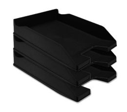 BANDEJA SOBREMESA PLASTICO Q-CONNECT NEGRO OPACO