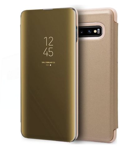 FUNDA MOVIL FLIP COVER SAMSUNG GALAXY S10  CLEAR VIEW DORADO