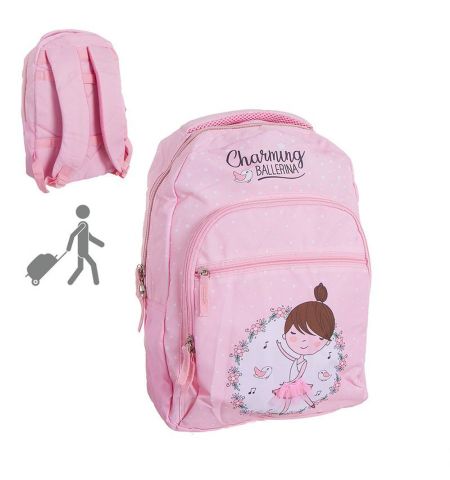 MOCHILA BAILARINA ROSA 41CM ADAPTABLE A CARRO MOCHILA BAILARINA ROSA 41CM ADAPTABLE A CARRO
