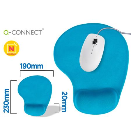 ALFOMBRILLA PARA RATON Q-CONNECT REPOSAMUÑECAS DE GEL COLOR TURQUESA ALFOMBRILLA PARA RATON Q-CONNECT REPOSAMUÑECAS DE GEL COLOR TURQUESA