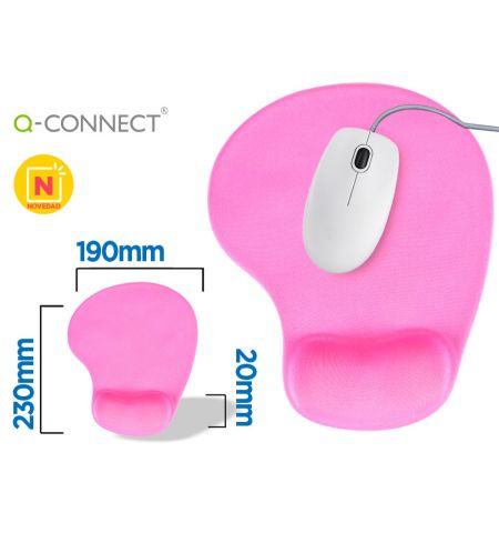 ALFOMBRILLA PARA RATON Q-CONNECT REPOSAMUÑECAS DE GEL COLOR ROSA ALFOMBRILLA PARA RATON Q-CONNECT REPOSAMUÑECAS DE GEL COLOR ROSA