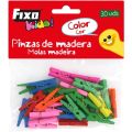 PINZAS MADERA COLORES MINI FIXO BLISTER 30 UNIDADES PINZAS MADERA COLORES MINI FIXO BLISTER 30 UNIDADES