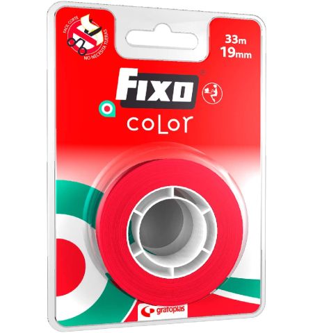 CINTA ADHESIVA FIXO 33M X 19MM COLOR ROJO CINTA ADHESIVA FIXO 33M X 19MM COLOR ROJO