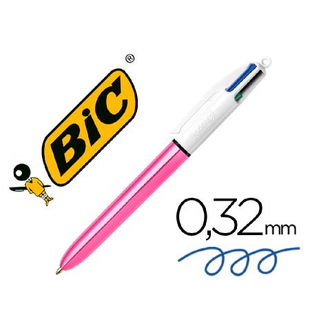 BOLIGRAFO BIC CUATRO COLORES SHINE COLOR METALIZADO ROSA BOLIGRAFO BIC CUATRO COLORES SHINE COLOR METALIZADO ROSA