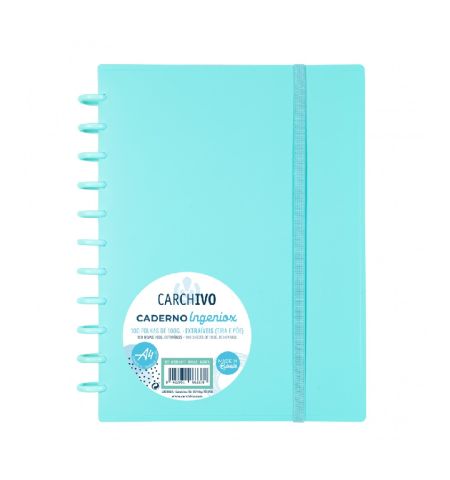 CUADERNO CARCHIVO INGENIOX A4 - CUADRICULA 5MM 100H /100GRS. PASTEL COLOR  MENTA