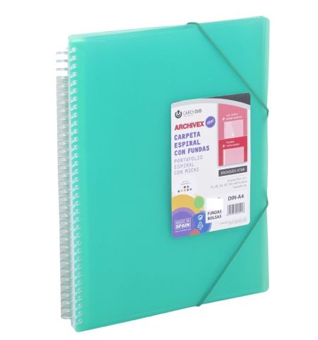 CARPETA DE FUNDAS CON ESPIRAL ARCHIVEX STAR - 50 FUNDAS COLOR VERDE MENTA CARPETA DE FUNDAS CON ESPIRAL ARCHIVEX STAR - 50 FUNDAS COLOR VERDE MENTA