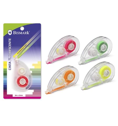 CINTA FLUORESCENTE BISMARK 6M X 5MM (4 COLORES SURTIDOS) CINTA FLUORESCENTE BISMARK 6M X 5MM (4 COLORES SURTIDOS)