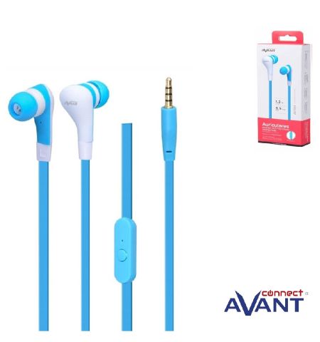 AURICULARES AVANT CONNECT IN-EAR CON MICROFONO(CABLE 1,2M / JACK 3,5MM) COLOR AZUL