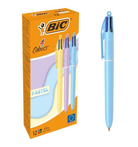 BOLIGRAFO BIC CUATRO COLORES CUERPO PASTEL - 4 COLORES SURTIDOS 1MM