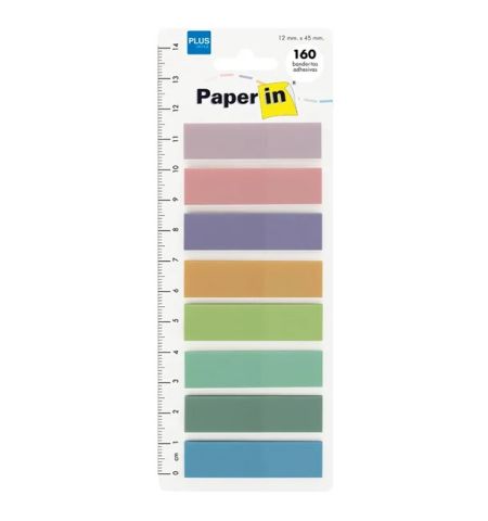BANDERITAS ADHESIVAS PAPER-IN 5 COLORES 12MM X 45MM - 160H. 8 COLORES PASTEL BANDERITAS ADHESIVAS PAPER-IN 5 COLORES 12MM X 45MM - 160H. 8 COLORES PASTEL