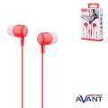 AURICULARES AVANT CONNECT IN-EAR CON MICROFONO AV1105 (CABLE 1,2M / JACK 3,5MM) COLOR ROJO