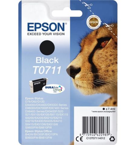 C.TINTA EPSON ORIGINAL T0711 NEGRO - 7,4 ML